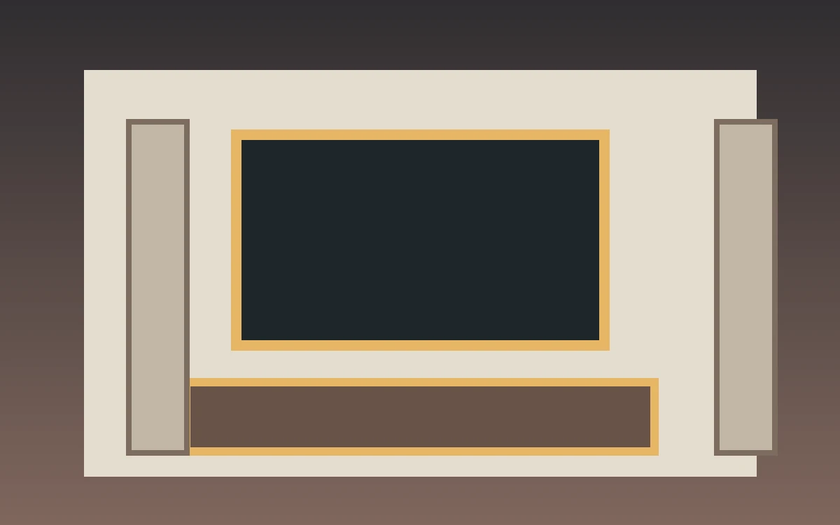 Illustration éditoriale d’un meuble TV mural en plaques de plâtre