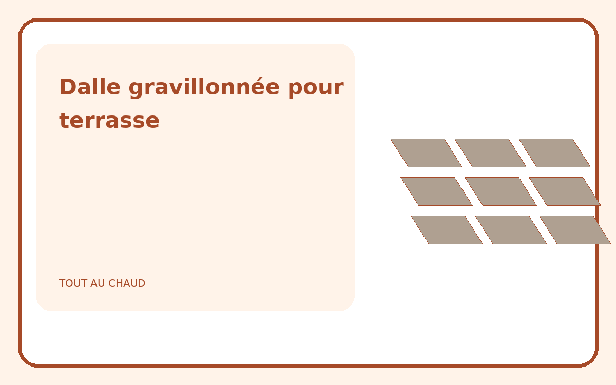 Illustration de dalles gravillonnées posées sur une terrasse