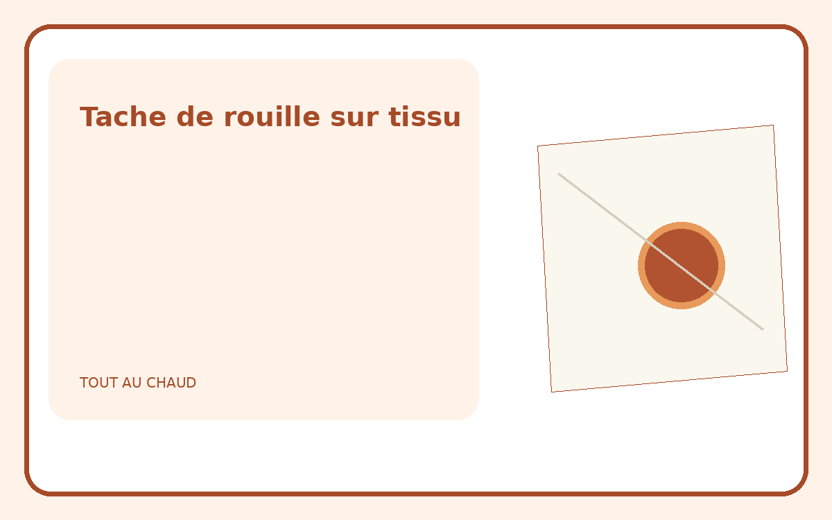 Illustration d’un tissu blanc taché de rouille et traité localement
