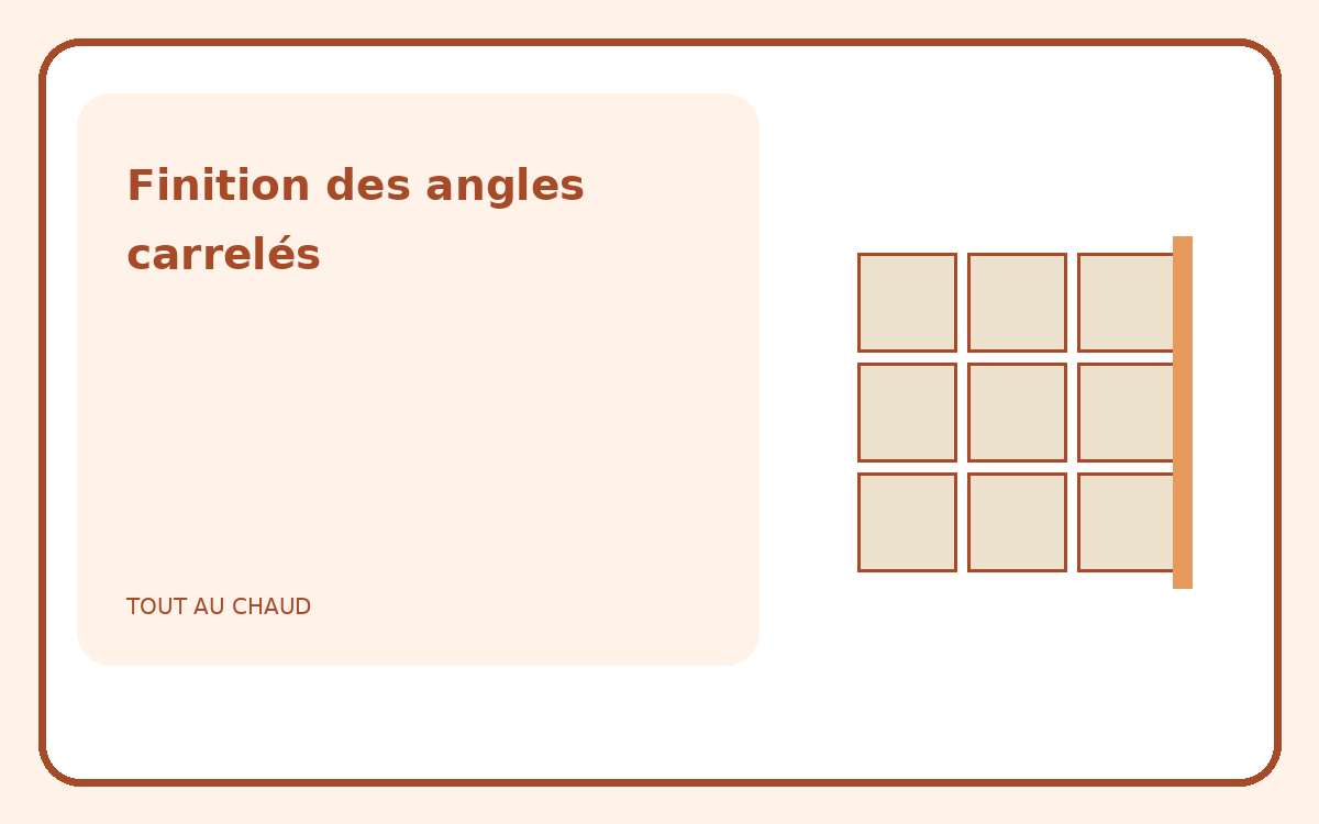 Illustration d’un angle carrelé protégé par un profilé métallique